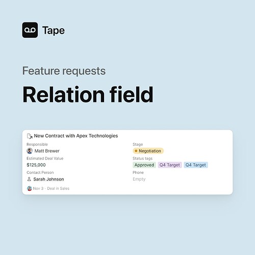 RelationFieldFeatureRequests