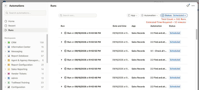 Automations Scheduled