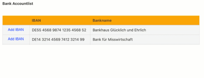 Bank Accountlist 1